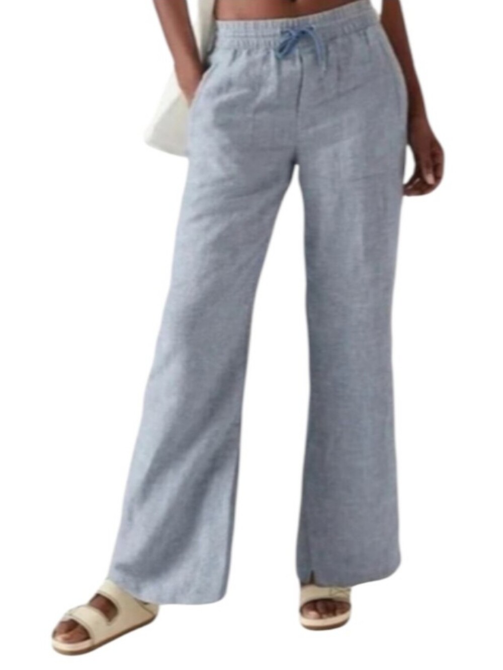 Athleta Retreat Linen High-Rise Wide-Leg Drawstring Pants